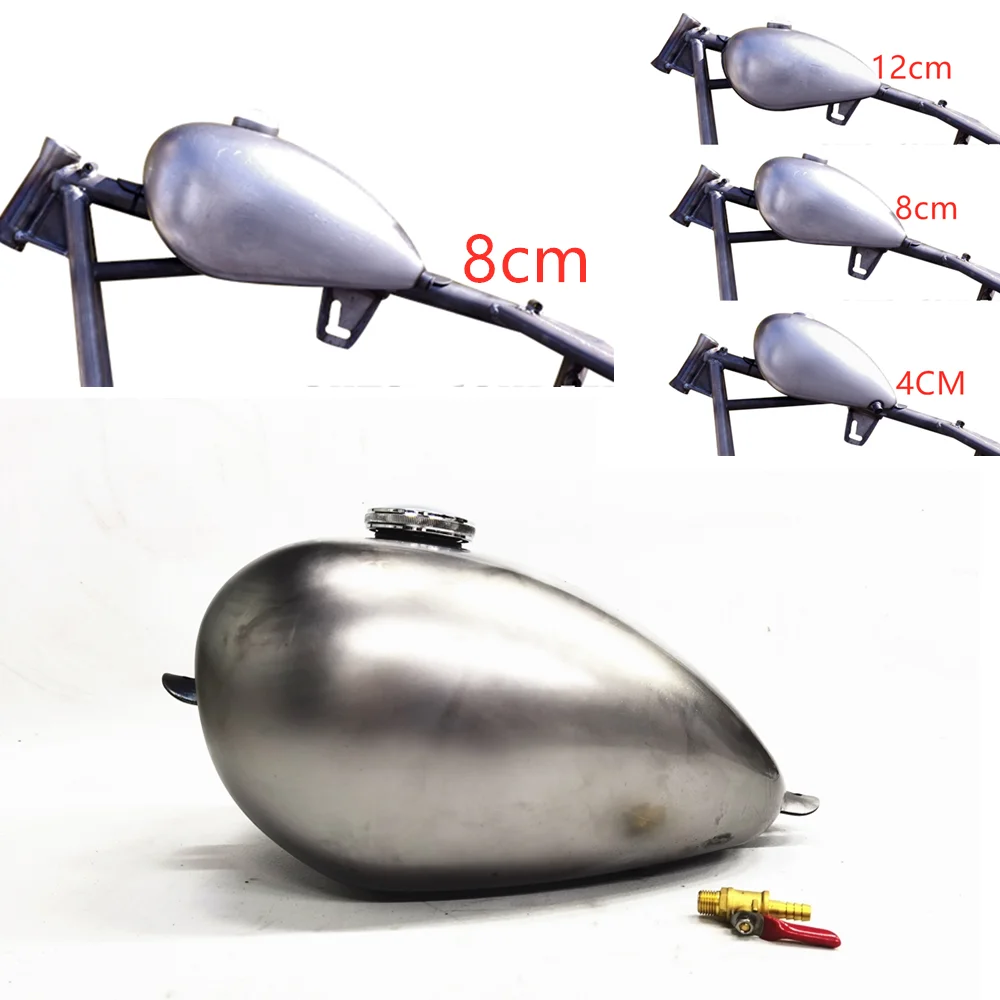 Motorcycle Petrol Gas Fuel Tank 8cm 7L Mid Waist Universal Fit For Harley All Models