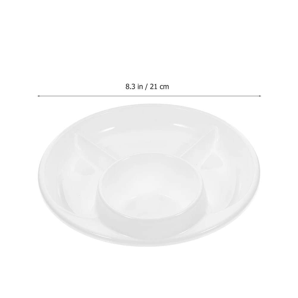 

2pcs Plastic Divided Dinner Plates Home Food Plate Compartment Design For Diet Snack Salad Pasta Storage Space Saving