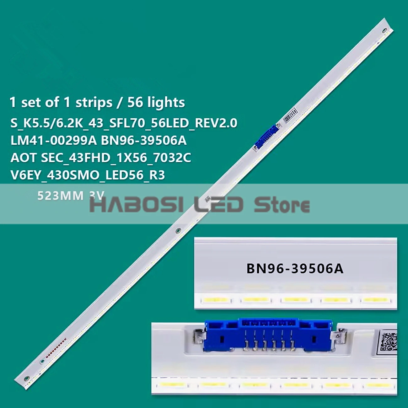 1 шт. V6EY 430SM0 56LED R4 U6EY 430SMO LED56 R3 BN96 39506A 43E706 LM41 00299A UE43M5500 UE43M5505 UE43M5550 UE43M5572 UE43M5520 1 шт. V6EY 430SM0 56LED R4 U6EY 430SMO LED56 R3 BN96 39506A 43E706 LM41 00299A UE43M5500 UE43M5505 UE43M5550 UE43M5572 UE43M5520