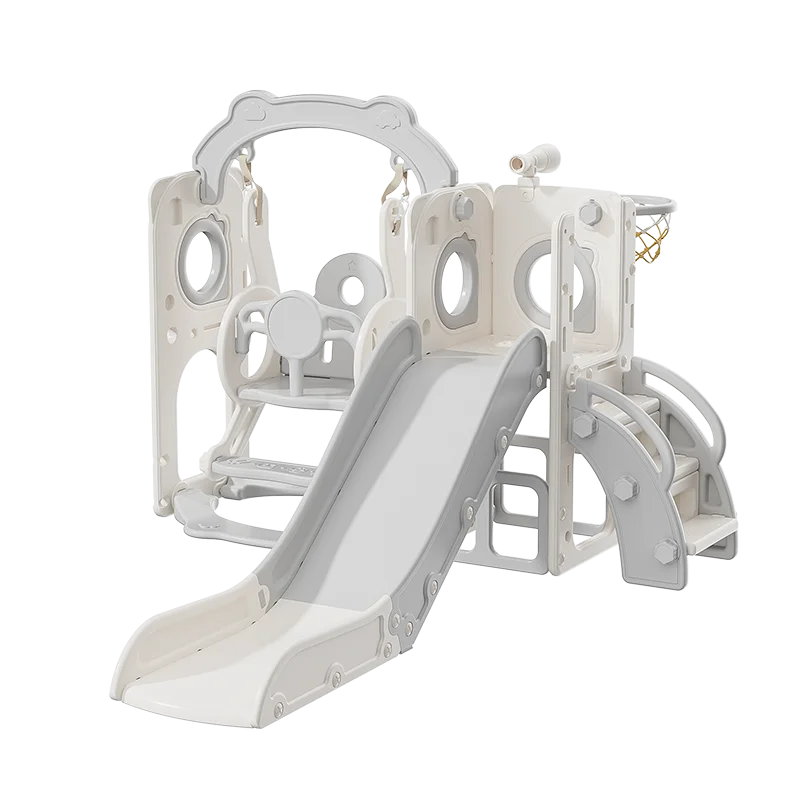Toddler Plastic Slide Climber Basketball Hoop Trampoline Park Residential Eco-friendly Indoor/Outdoor School Game Set