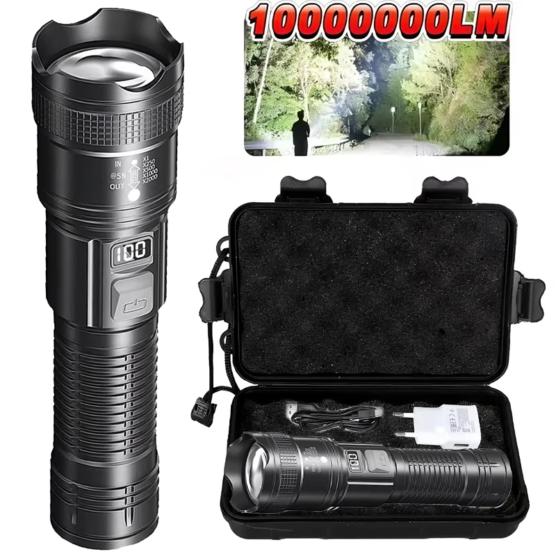High Strong Power Led Flashlights Tactical Flash Light Torch Ultra Bright Lamp USB Charging Camping Fishing Defensa Zoom Lantern