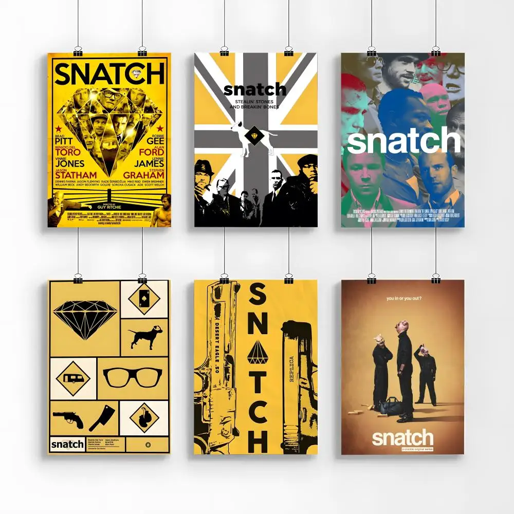 Classic Comedy Movie S-Snatch Poster Self-adhesive Painting with prints Home bedroom living room decoration