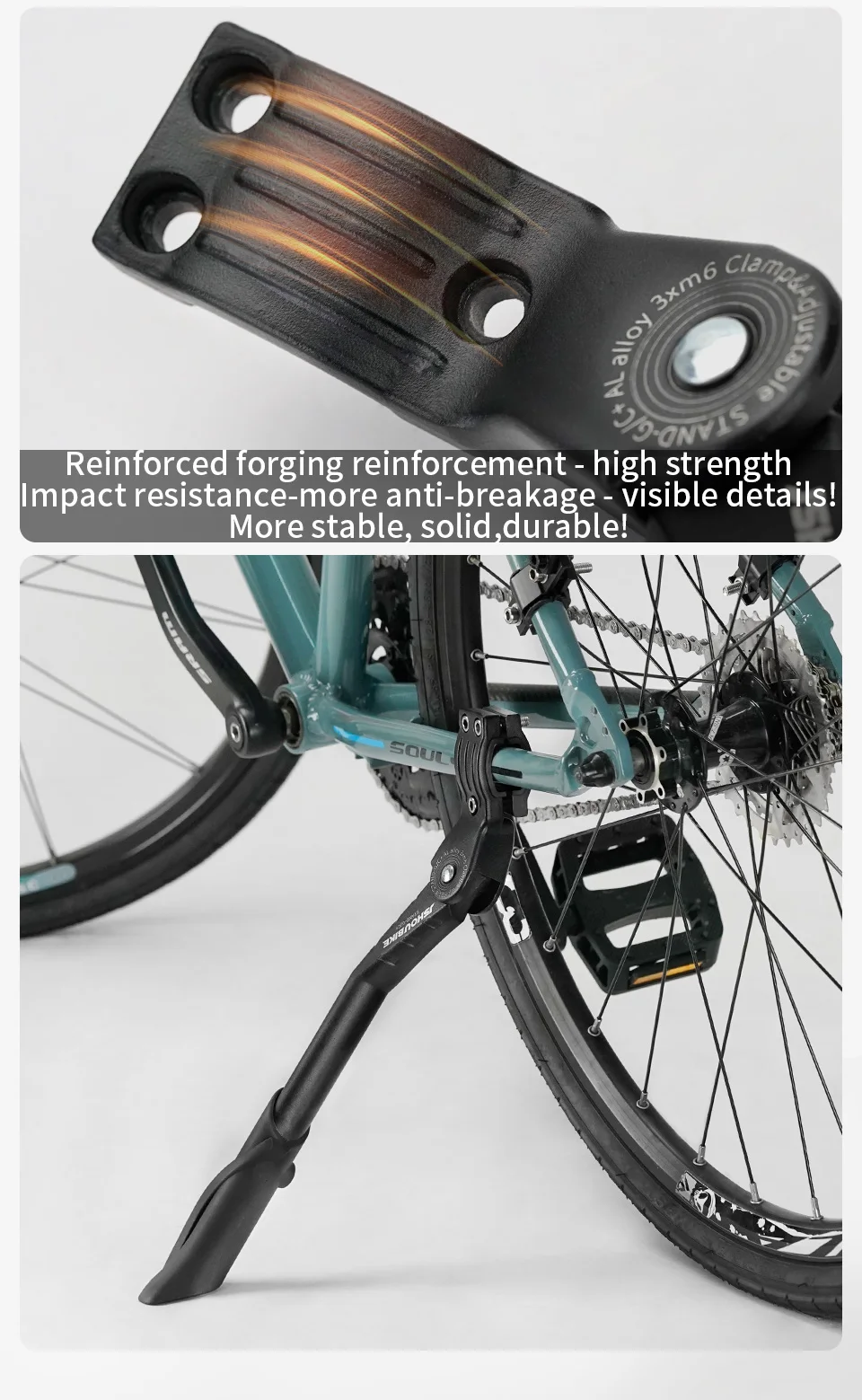 Jshoubike verstellbarer Fahrradst änder Aluminium legierung MTB/Schnee/Faltrad/Elektro fahrzeug Fahrrad Seiten fuß stütze 24-29 Zoll – Detail 11