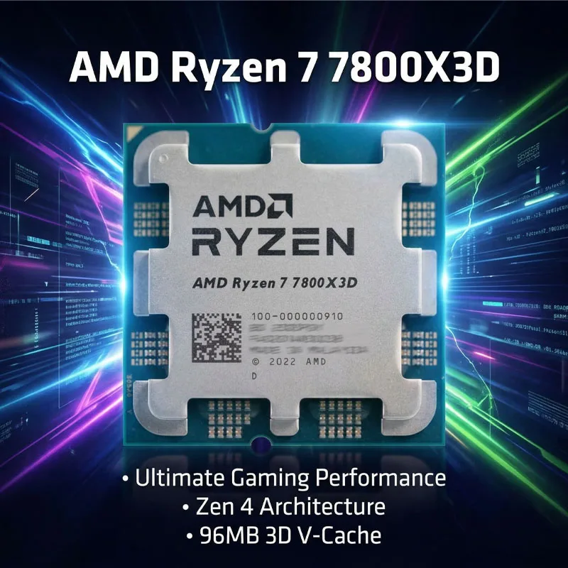 AMD Ryzen 7 7800X3D CPU、R7 7800X3D、5.0GHz、8コア、16スレッド