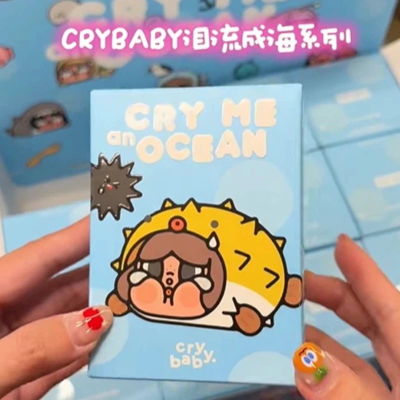 Neue POPMART CRYBABY Cry Me An Ocean Serie Blind Box 6-10cm PVC/ABS Modell Desktop-Kollektion Ozean-Thema Ornament Geburtstagsgeschenk