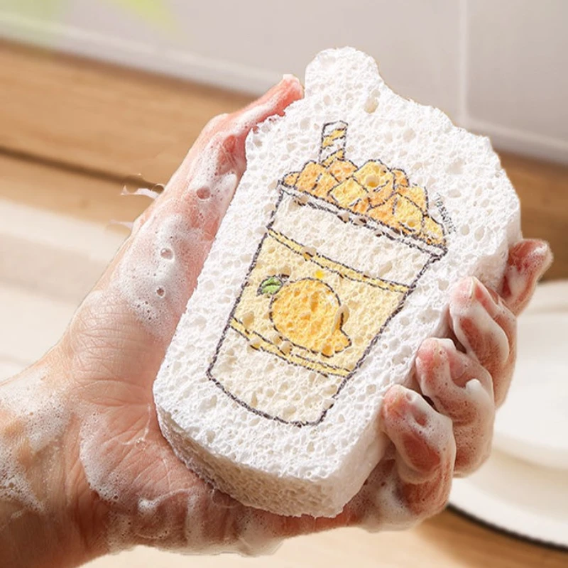 

3 Pcs Cleaning Sponge Dishcloth Non-stick Kitchen Dishwashing Sponge Wipe Dishwashing Rag Towel Pot Brush Household Merchandises