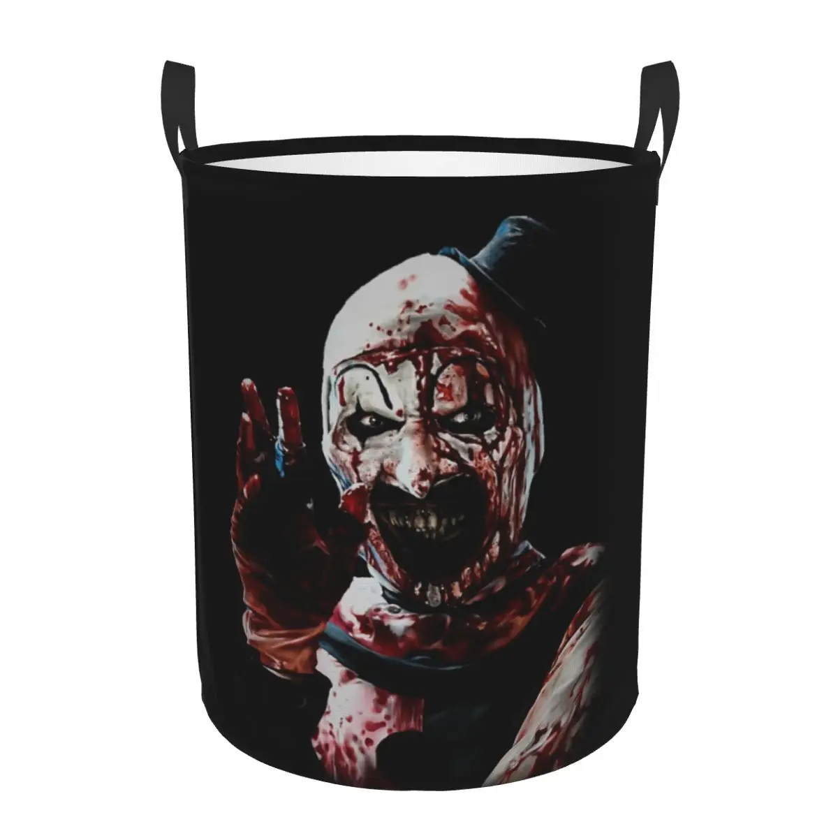 Halloween Clown Horror Movie Terrifier Foldable Laundry Baskets Dirty Clothes Toys Sundries Storage Basket Large Waterproof Bag