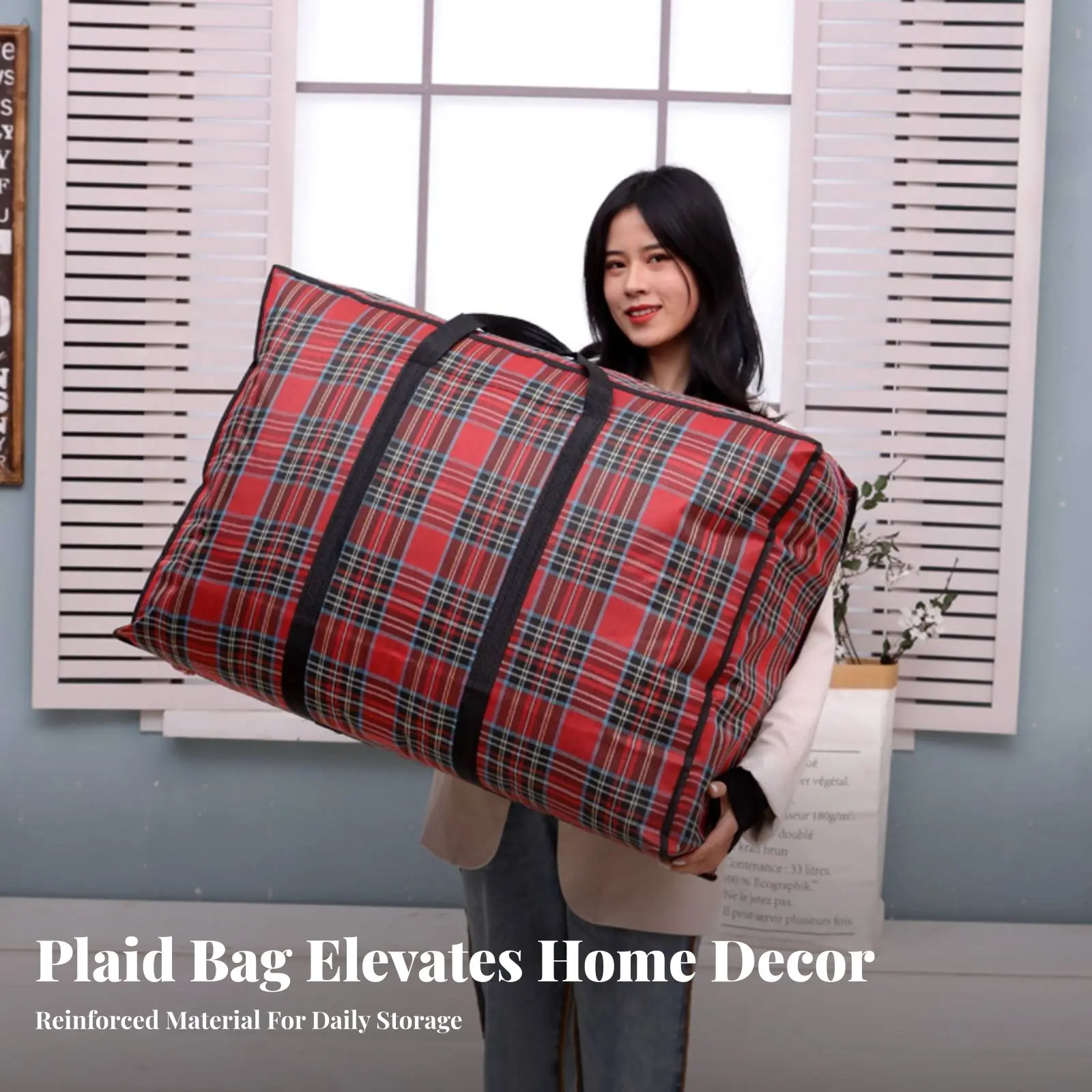 

Oversized Large Moving Bag Waterproof Large Moving Bag Sturdy Duty Storage Tote with Handles Sturdy Woven Material Packing Tote