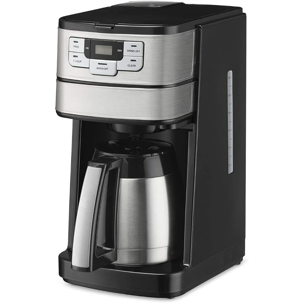 10 Cup Coffee Maker with Grinder, Automatic Grind & Brew, Black/Silver, for DGB-450