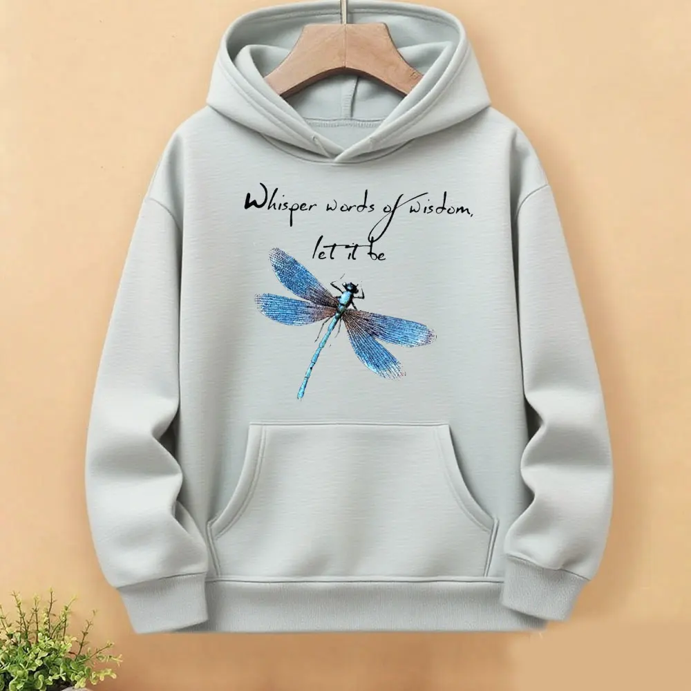 

Толстовка со стрекозой: "Let It Be" Beatles Lyric Nature Lover Подарок Интересные цитаты Одежда Женская толстовка с длинным рукавом