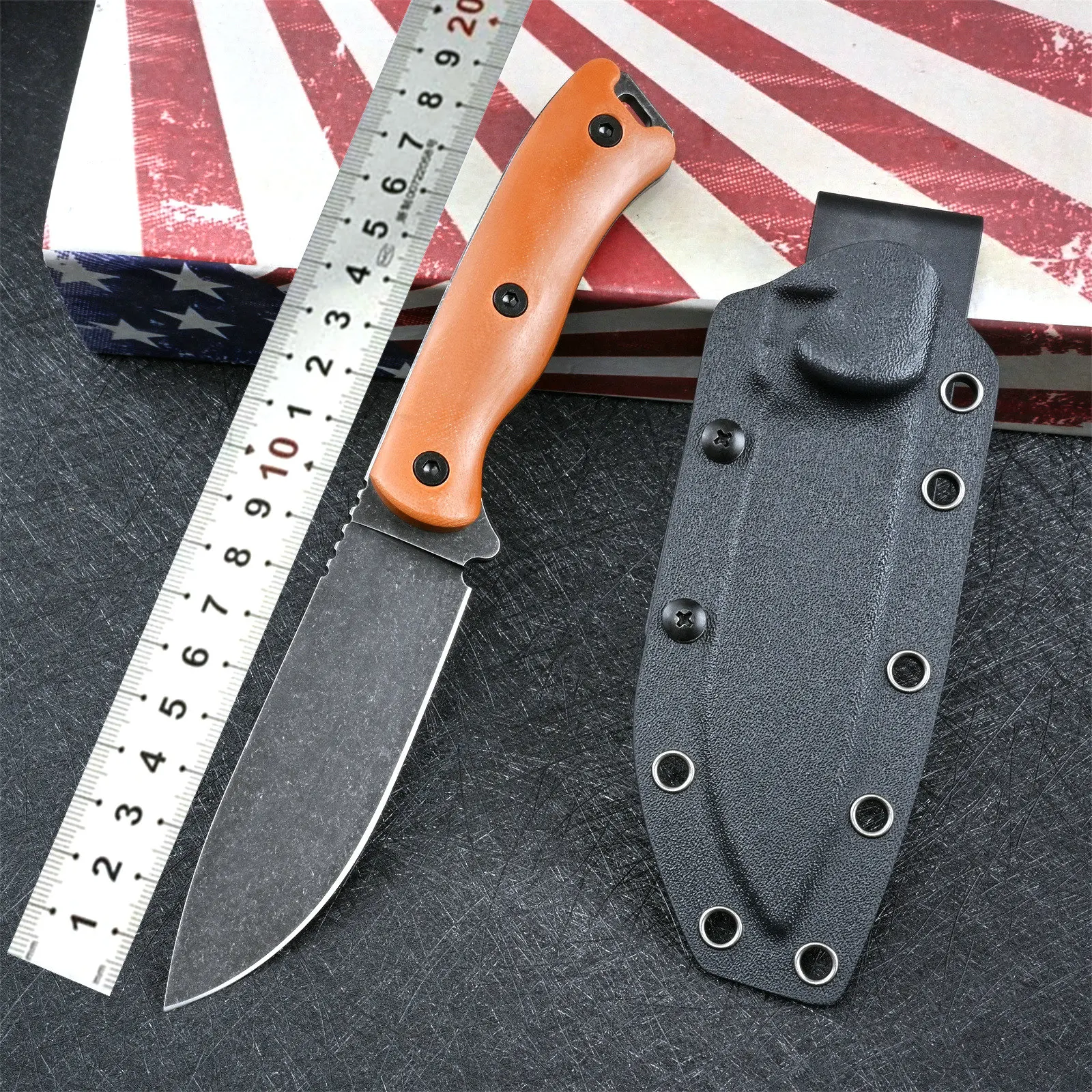 TRSKT BK16 Hunting Knives Camping Knife ,Dc53 Fulltang Outdoor Knife Rescue Edc Tool G10 Handle With Kydex Dropshipping