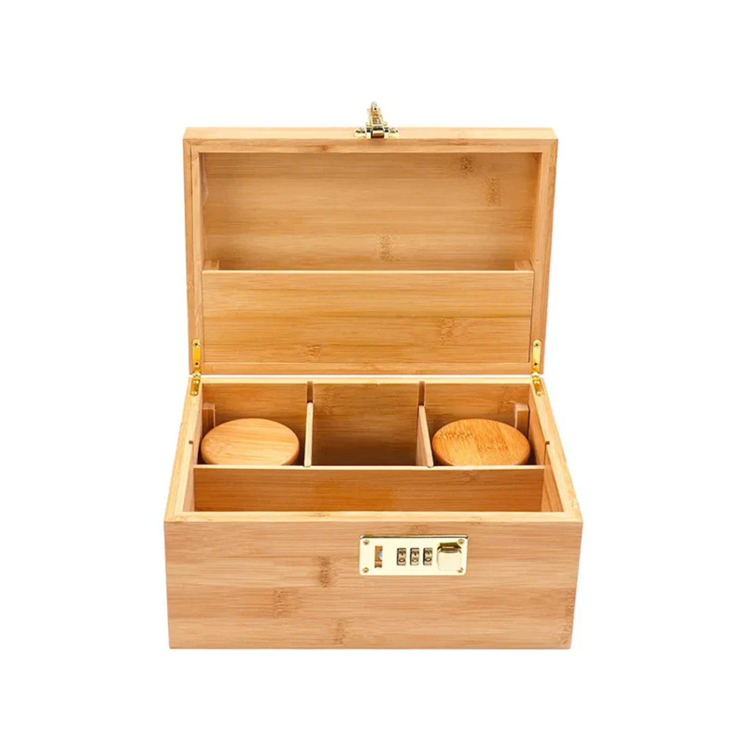 Handmade Large Bamboo Box With Lock: Movable Rolling Tray for Tea, Cigarettes, and Tobacco Reel - Operationed Trays for Cut - St