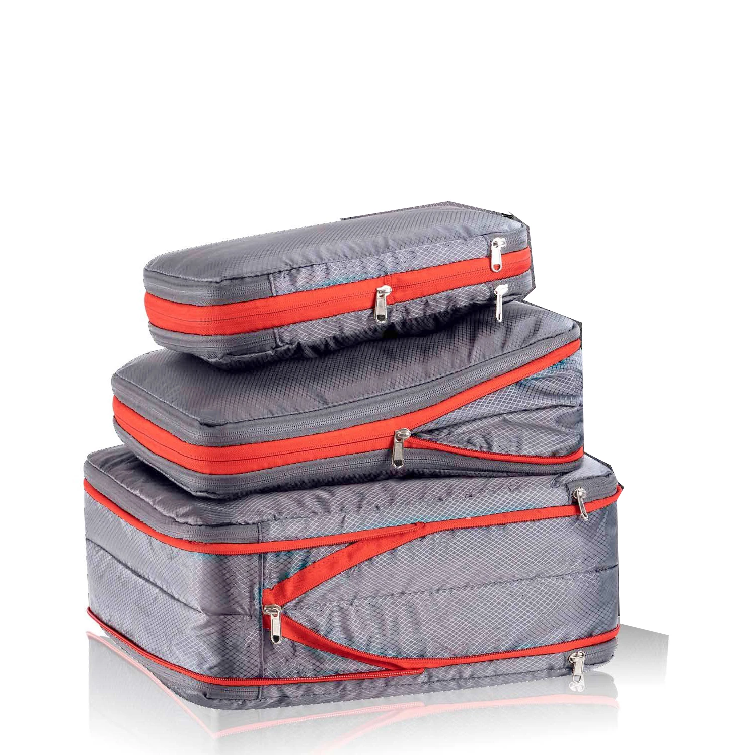 Nylon Travel Compression Packing Cubes Double Layer Portable Pouch  Zipper Waterproof Storage Bags for Clothing Shoes Suitcases