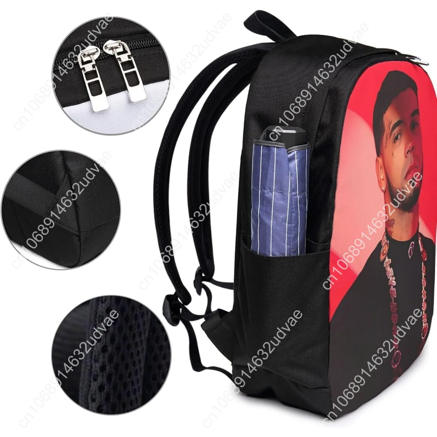Anuel Music AA Backpack Laptop Bag Durable Large Capacity Fashion backpack Travel Bag With USB Charging Port 17in
