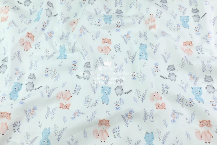 DIY sewing bedding apparel dress patchwork fabric Animal Cute Bear 100% twill cotton fabric kids handwork cloth tecidos tilda