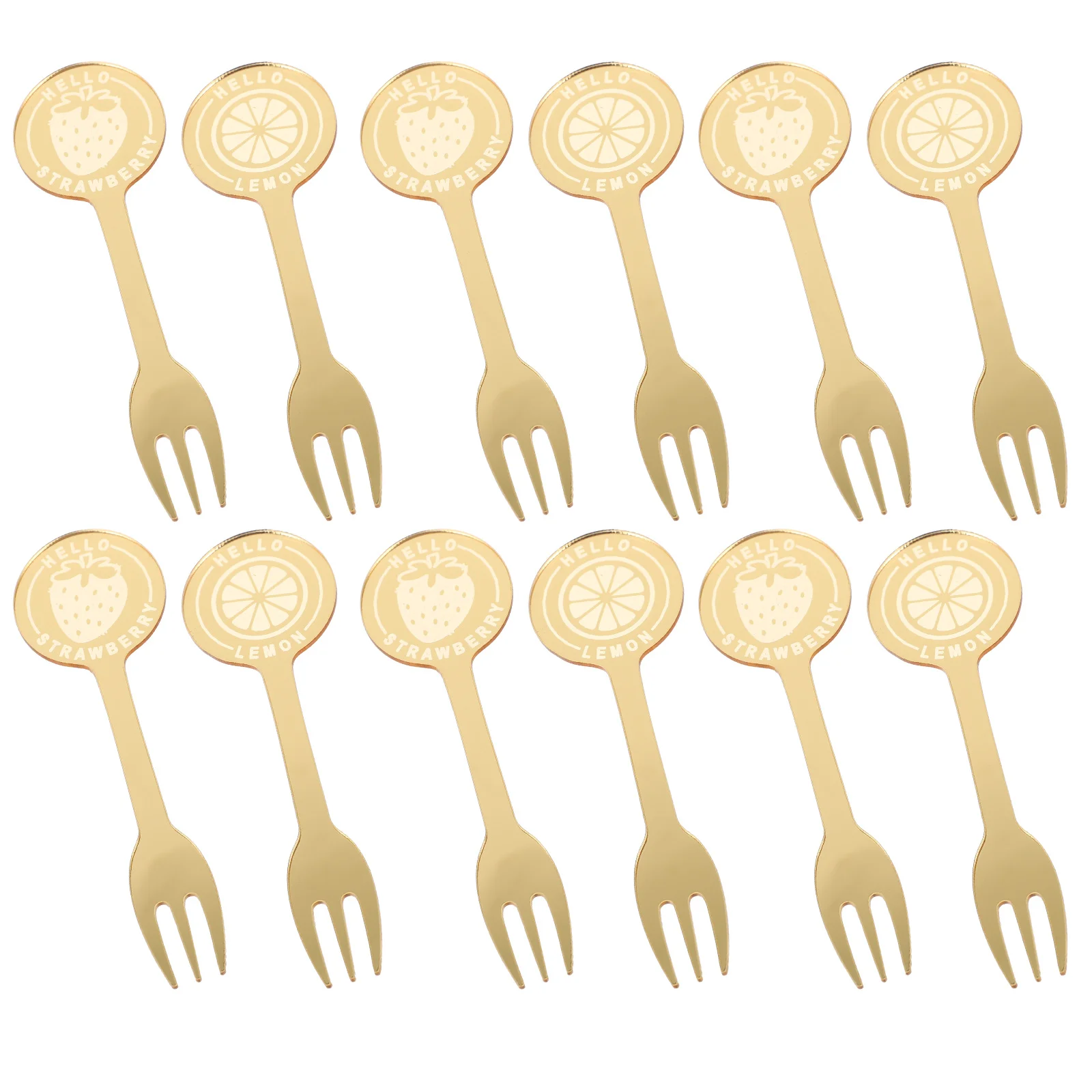 

12Pcs Acrylic Fruit Forks Sturdy Longtime Use Practical Small Forks for Cakes Salads Snacks Fruit Food Sticks Cocktail Picks