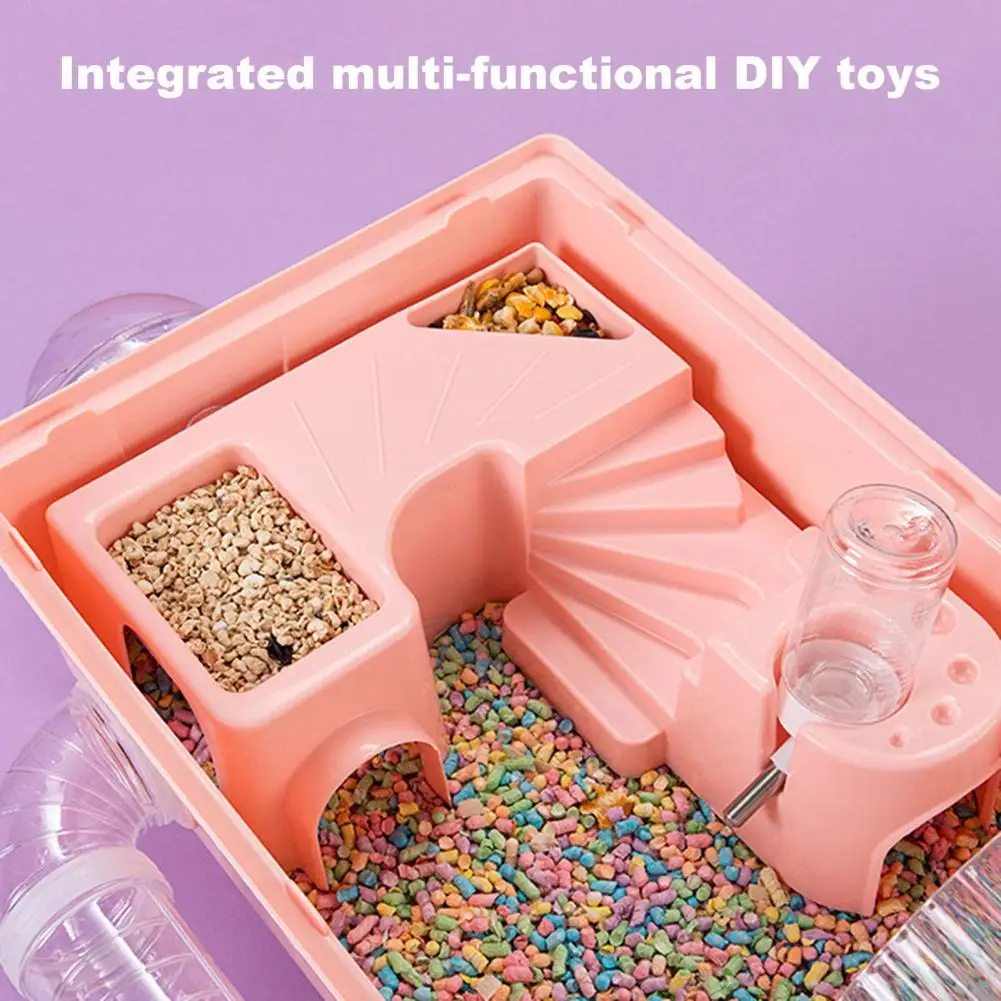 Multi-functional Hamster Play Accessories Small Environment Spacious Hamster Cage with Water for Small for Hedgehogs for Mice