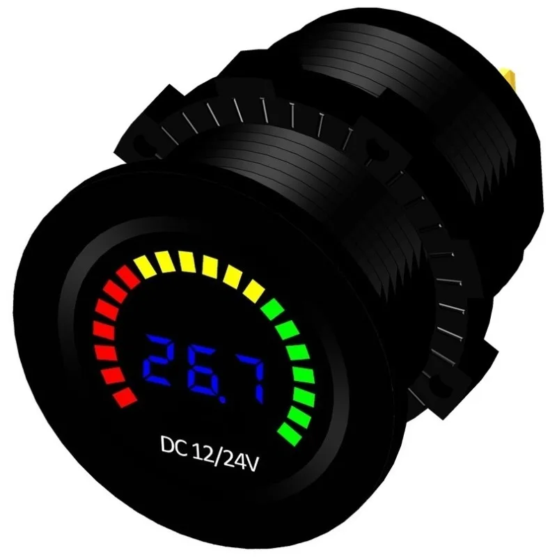Car Modification Voltmeter Digital Display RV Battery Meter Battery DC Detection 12V24V Low Voltage Warning