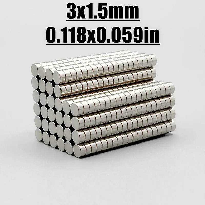 50-5000pcs 3x1.5mm Magnet Neodymium Magnet N35 NdfeB Round Shape 3*1.5 Magnet Accessory Permanent Magnetic Imanes Fridge Magnets