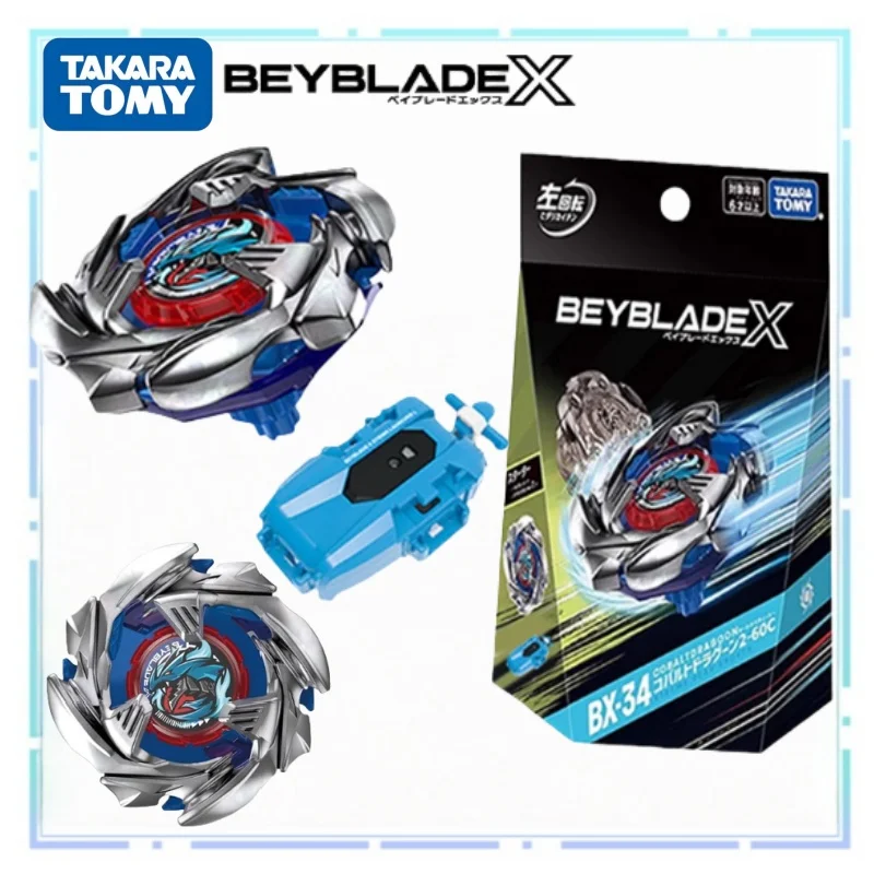 

TOMY Beyblade X BX-34 Сбалансированный боевой гироскоп с синим бриллиантом и драконом для обороны, более прочная игрушка для мальчиков, подарок на праздник