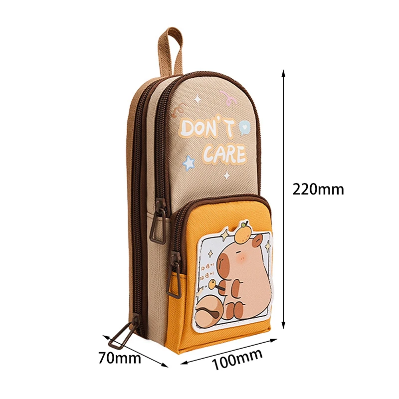 Imagem -06 - Cute Cartoon Capybara Pencil Case Bolsa de Lápis de Grande Capacidade Papelaria Estética Bolsa Durável com Zíper Moda