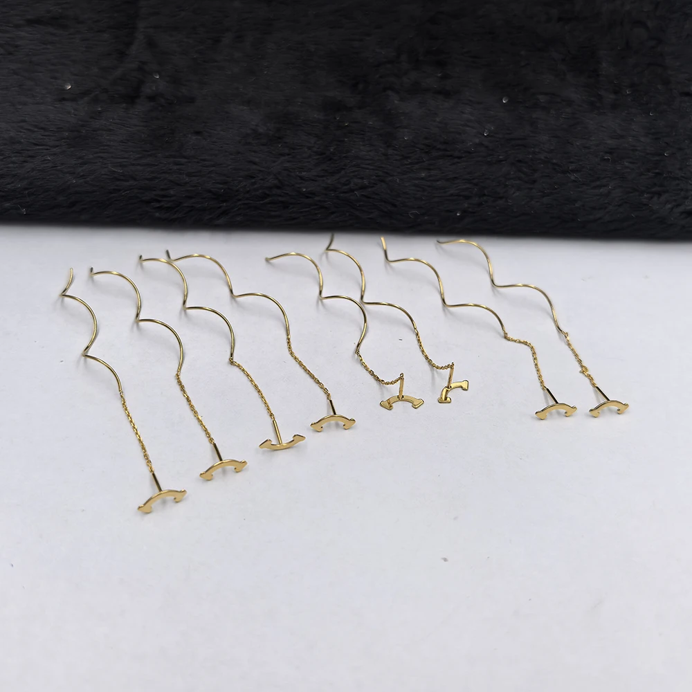 Sinya Pure 18 قيراط Au750 الذهب شرابة انخفاض القرط الوجه المبتسم تصميم جديد وصول أفضل هدية للنساء السيدات الفتيات #5