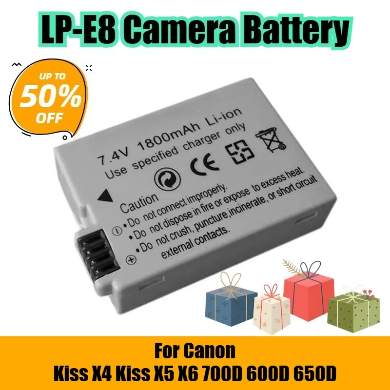 Batterie d'appareil photo LP-E8 7,4 V 1800 mAh pour Canon Kiss X4