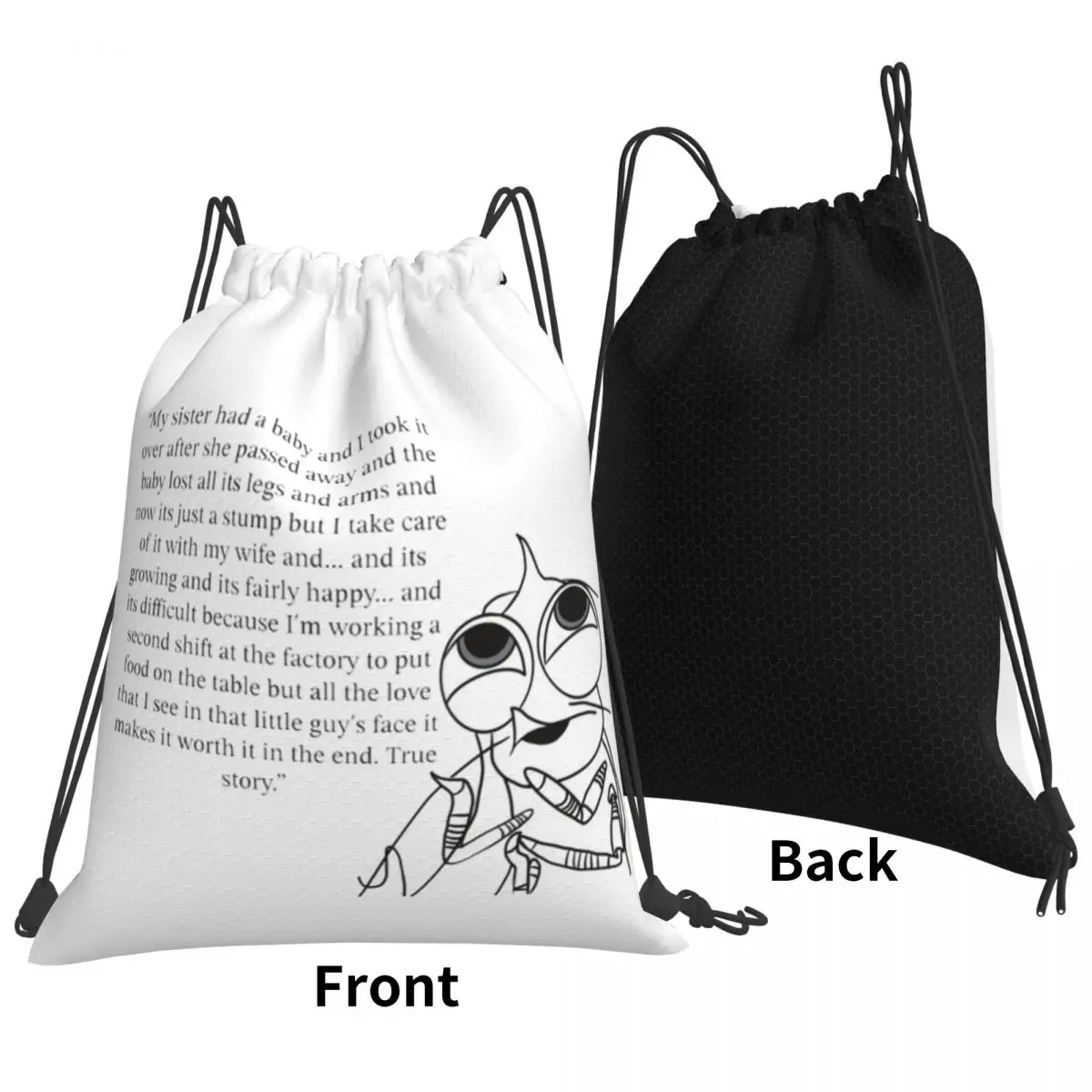 Shark Tales Shrimp Quote Backpacks Multi-function Drawstring Bags Storage Bag Book Bags for Man Woman Students