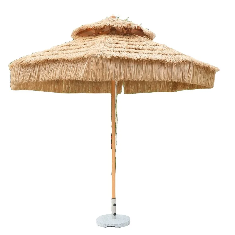 Custom Strong Aluminum Folding Umbrella Easy Open Waterproof Anti-UV Beach Resort Parasol Industrial Hot Sale Outdoor Garden