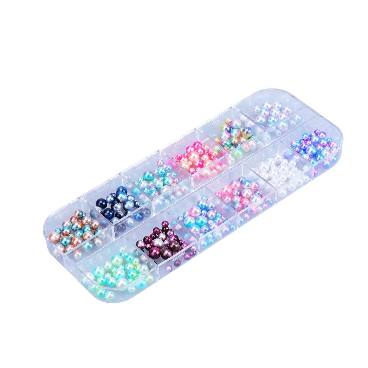 

8pcs Decorative Rhinestone Kit Flat Bottom Gradient Pearl Nail Art Accessories For Diy Manicure Design Nail Art Material Set