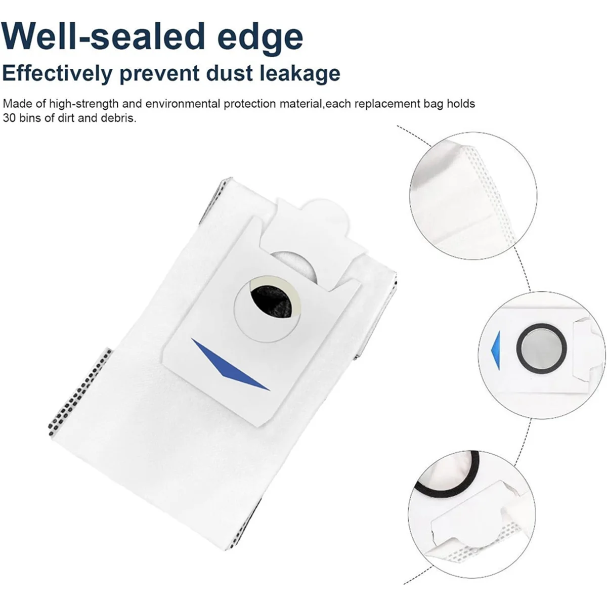 Ecovacs deebotロボット掃除機用ダストバッグ、交換部品、x5 pro、x5 omni、x2、dex86,6個