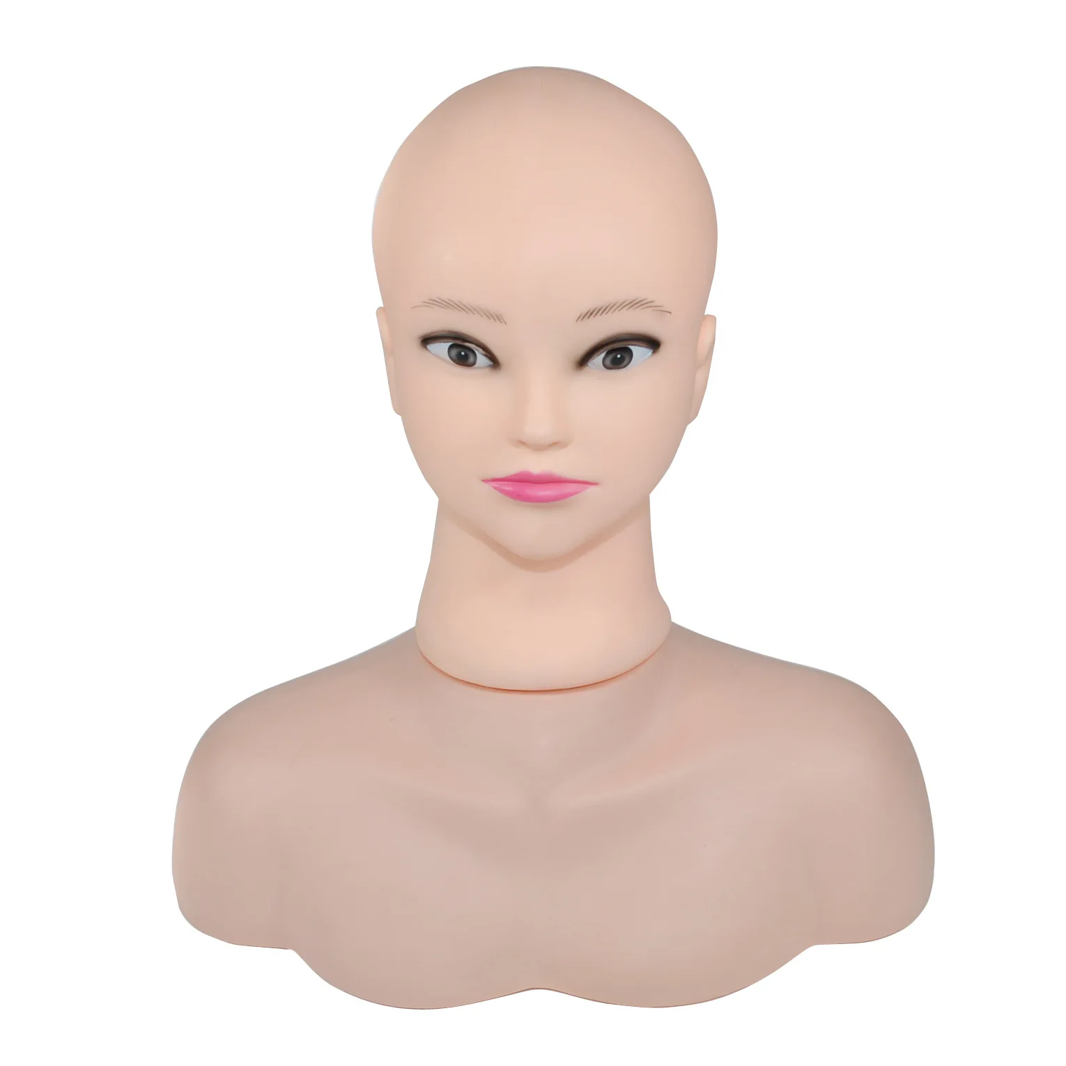 Adjustable Synthetic Wig Head Stand Shoulders Mannequin Base for Styling Training Display Salon Cosplay Practice