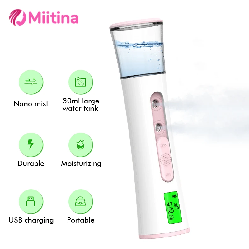 

Nano Facial Hydrator Sprayer Face Steamer Nebulizer Beauty Skin Care Home Travel Use Mini Rechargeable Humidifier