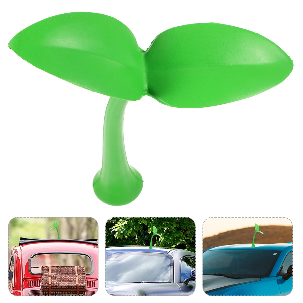 

2pcs Car Roof Decoration 3D Cute Easy Install Hood Bumper Stickers Universal Fit Plant Shape Exterior Car