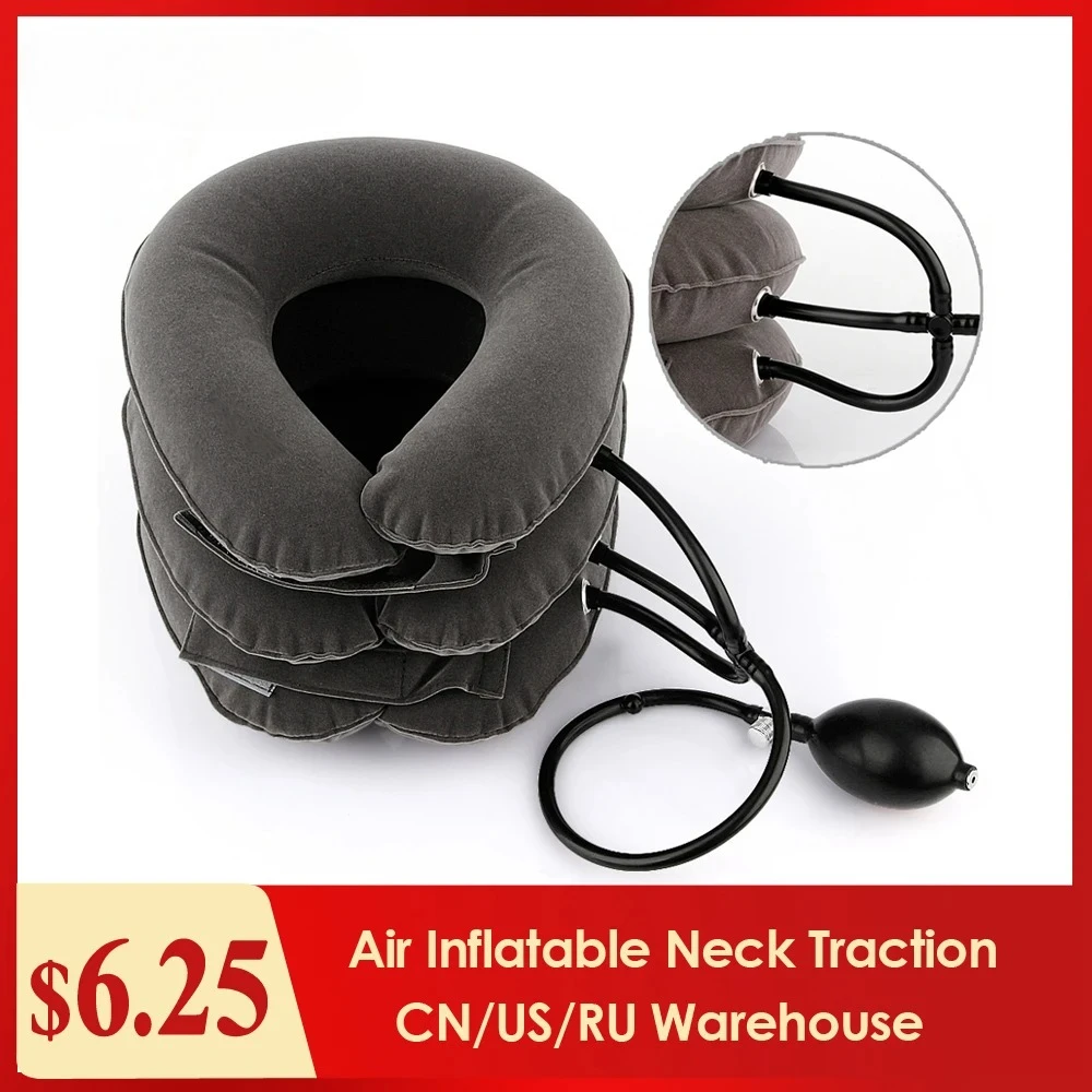 

Воздушный надувной шейный воротник, тяговый трактор для шеи, поддержка массажной подушки, облегчение боли, расслабление, уход за здоровьем, носилки для шеи и головы