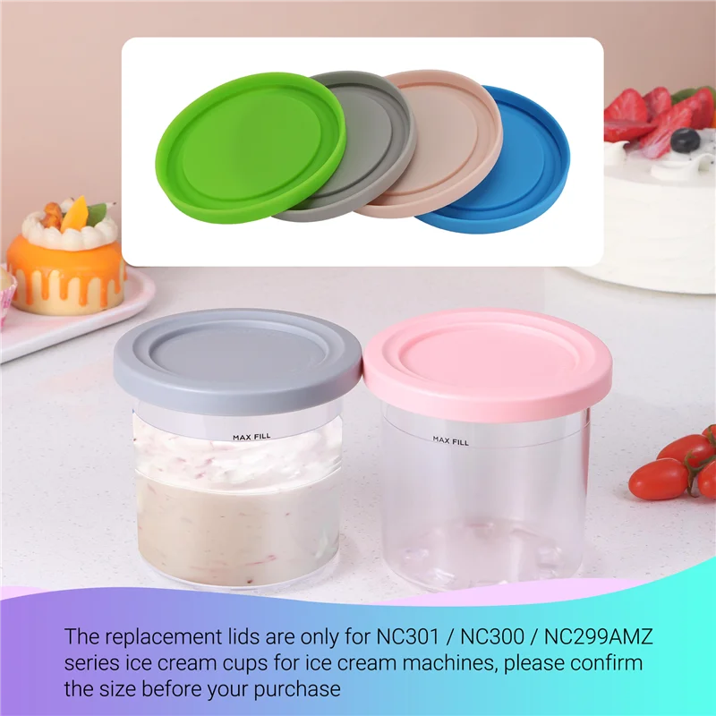 

A24R 4 шт. сменные круглые крышки, крышки для контейнеров для мороженого серии Ninja Creami NC299AMZ NC300 NC301, крышки