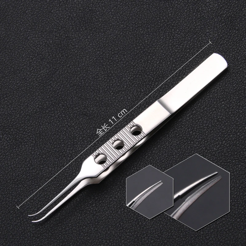 1pcs Stainless steel Dovetailed Tweezers Platforms Ophthalmic Fure Hair planting Micros Forceps 10.5CM