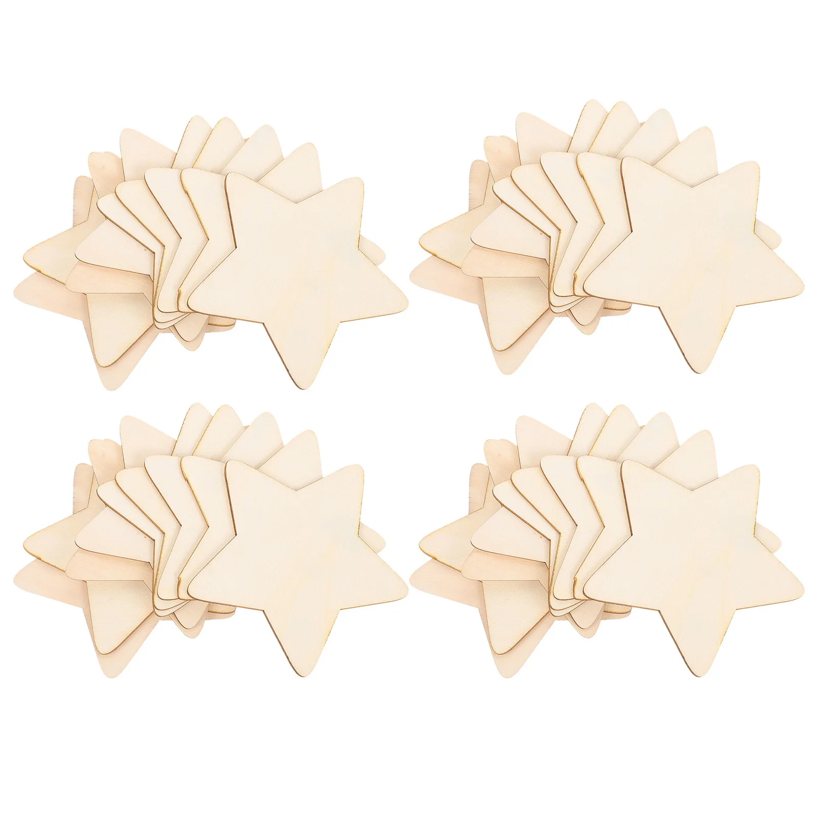 

50Pcs Star Shaped Wooden Chips DIY Wood Craft Painting Supplies Smooth Surface DIY Wooden Decoration Creative Graffiti