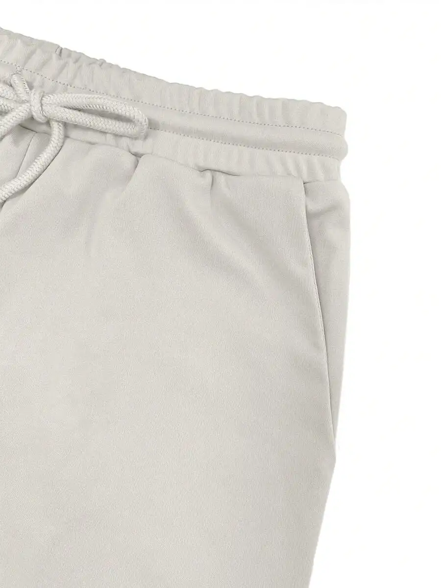 BWQ 2 pezzi da donna tinta unita girocollo manica corta top e pantaloni lunghi con tasca con coulisse abito casual