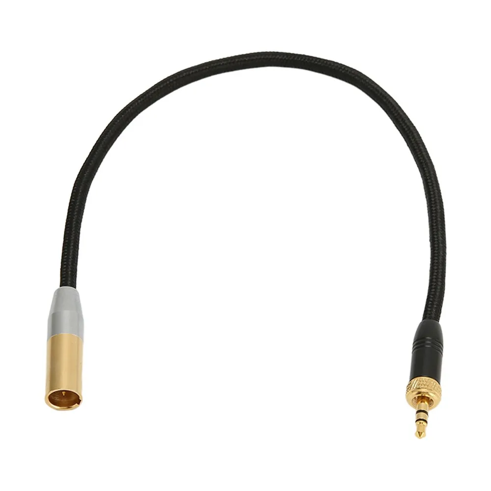 Internal Thread 3.5mm Stereo to Mini XLR Cable Gold Plated 3 Pin Noiseless Sound Adapter for BMPCC Camcorder