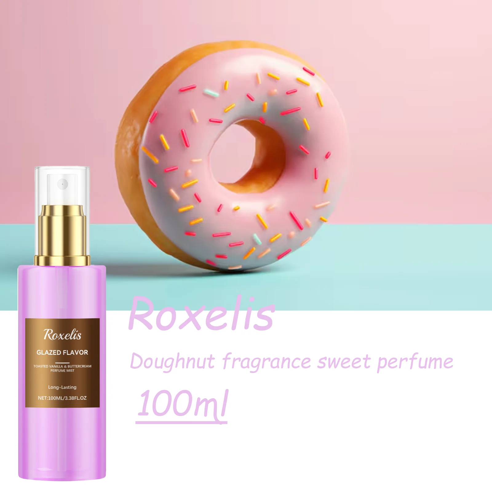 Donut Vanilla Fragrance Body Mist Unisex Perfume Spray, Multi-Layered Scent Notes, Long-Lasting Rich Fragrance Experience ﻿