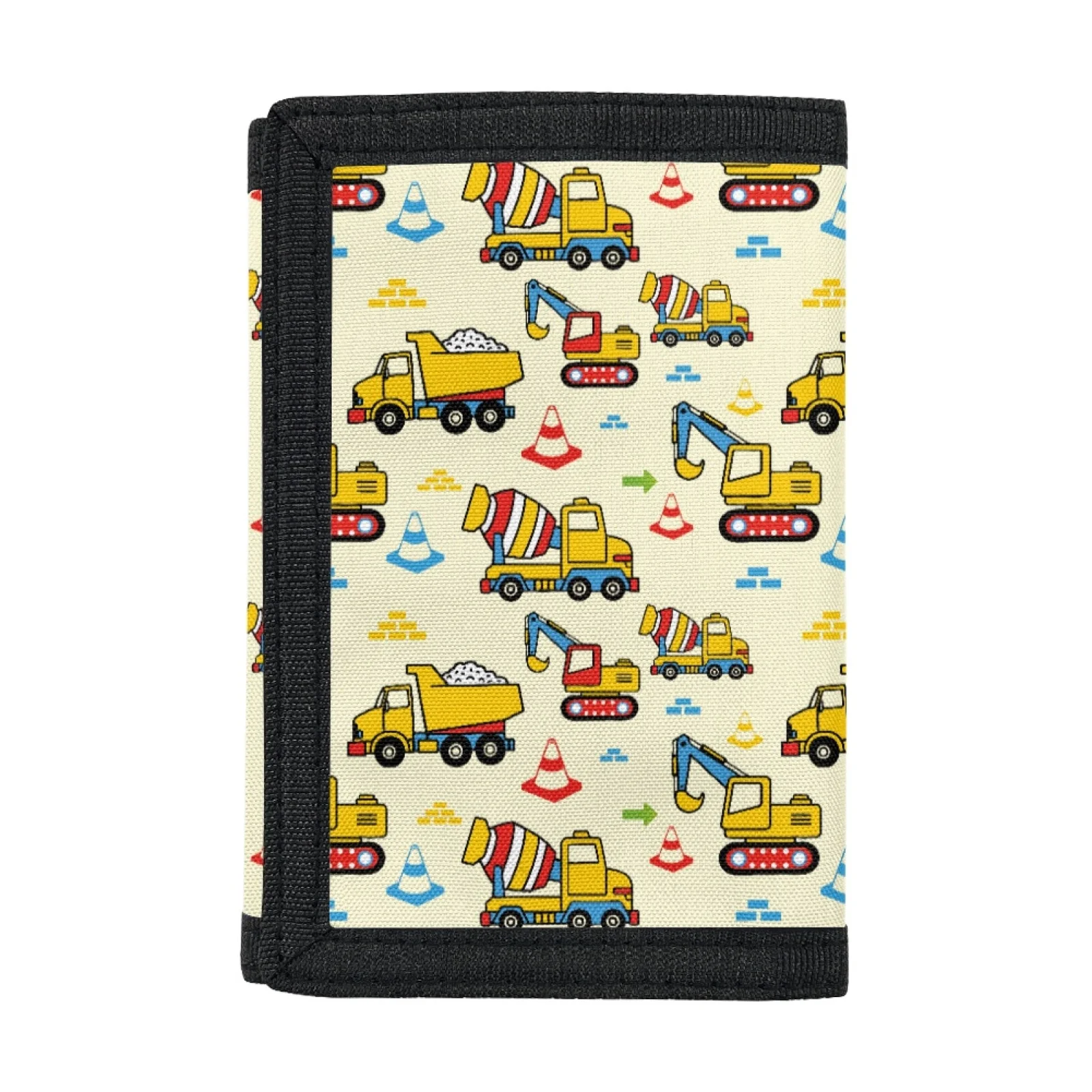 Excavator Print Kids Wallet for Boys Girls Teens Trifold Wallets Tri-Fold Coin Bag Purse Credit Card Holder Money Bags