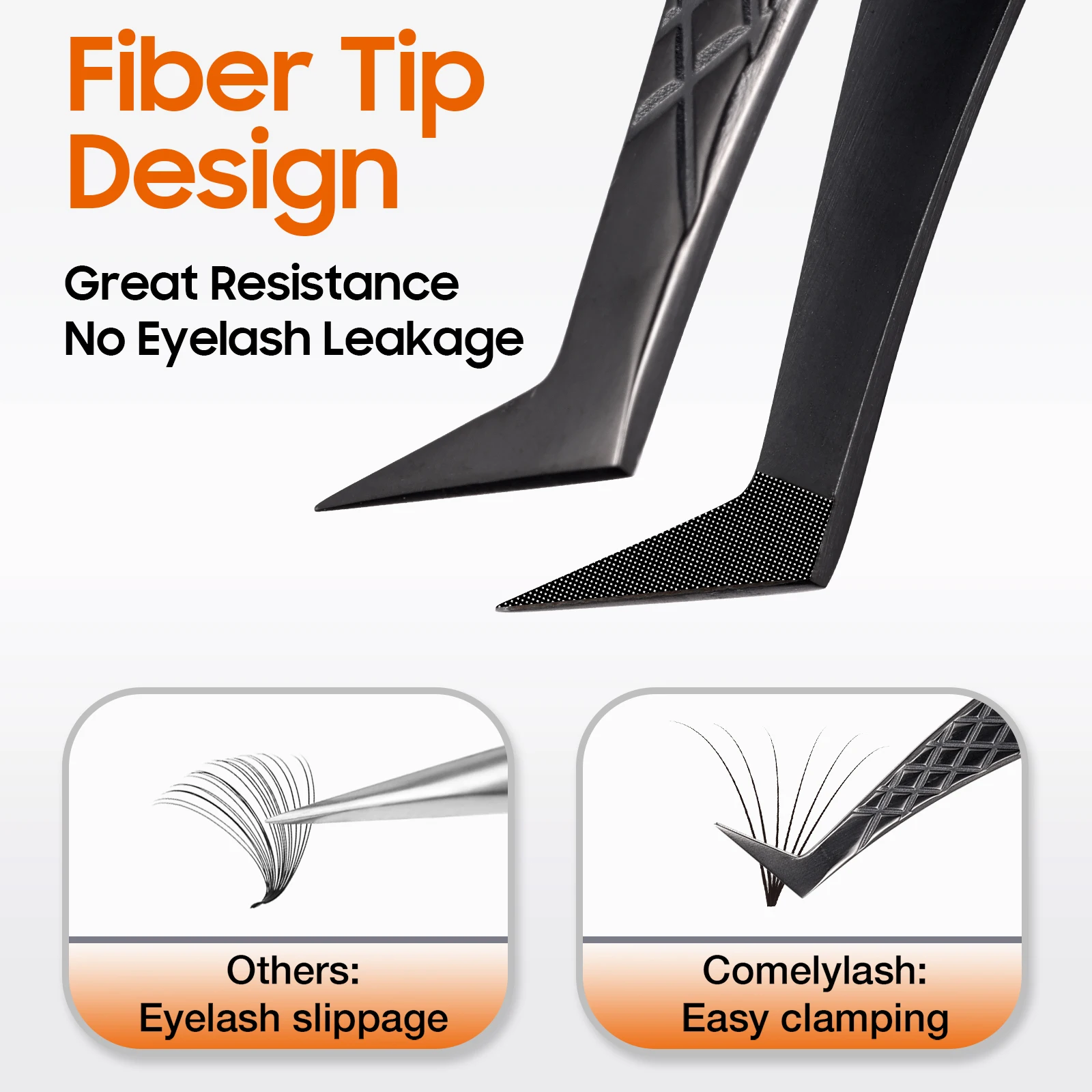 Fiber Tip Lash Extension Tweezer, Titanium Black Eyelash Nano Tip Tweezer for Lash Tech Supplier