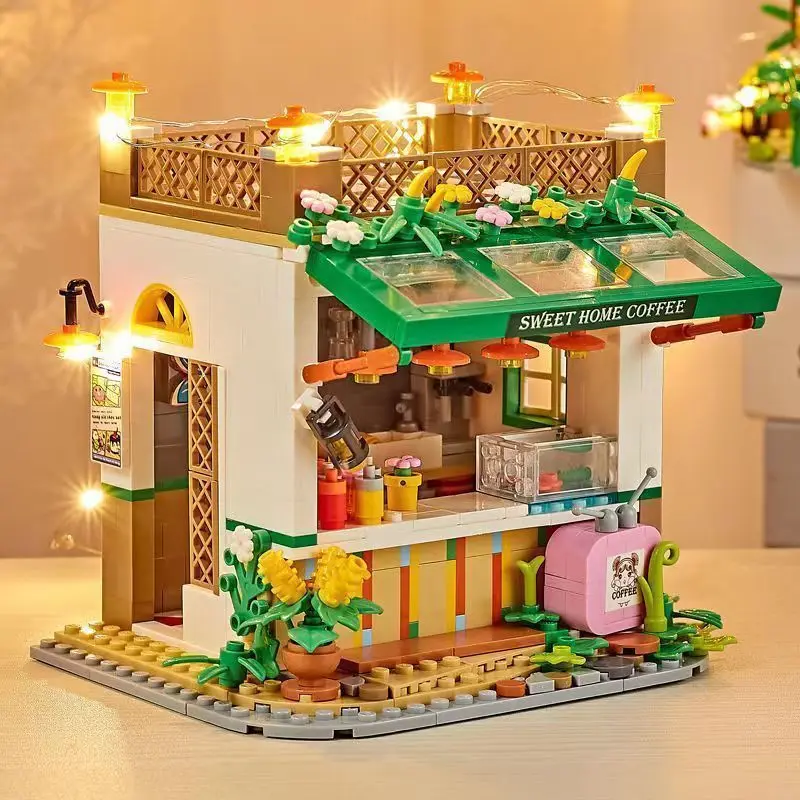 Convenience Store Assemblage Building Blocks MOC City Streetscape Model Bricks Toys DIY Girls Series Model Toy Kid Gifts