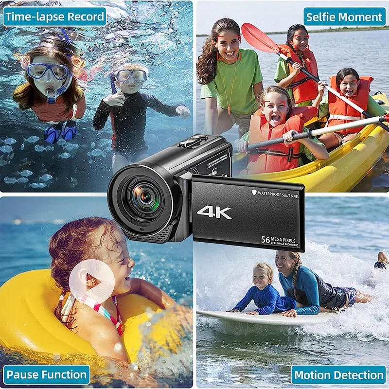 4K Ultra HD 56MP 30FPS Vlogging Camera Video Camcorder Camera 18X Digital Zoom Waterproof Video Camera For Youtube