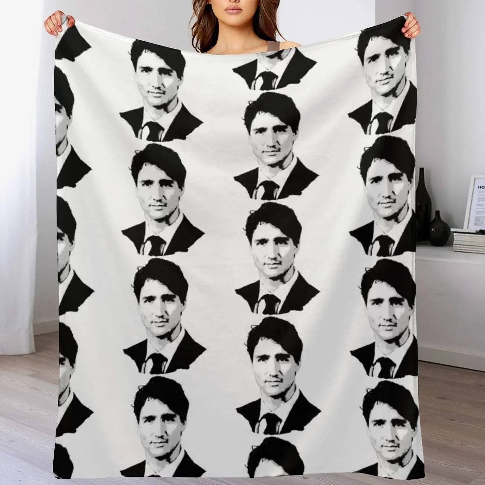 

Justin Trudeau Throw Blanket Bed Fashionable Loose Soft Big Decorative Sofa Blankets