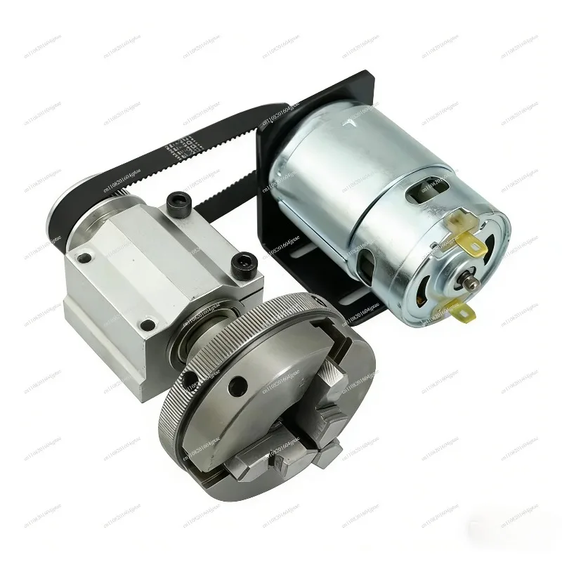 Wood Lathe Spindle Set with 50mm 3-Jaw 65mm 4-Jaw Chuck and Morse Taper Tailstock for Woodworking
