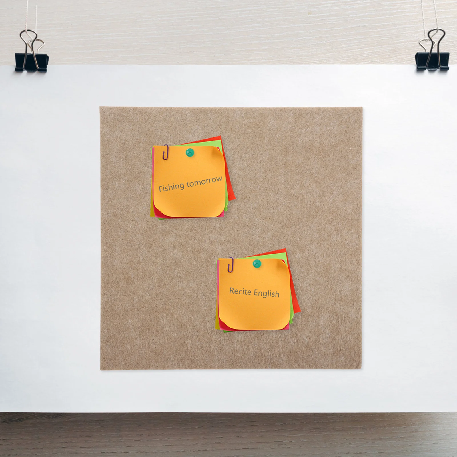 2Pcs Felt Bulletin Boards Square Tiles Self Adhesive Wall Memo Boards for Office Bedroom Classroom Use Decoration