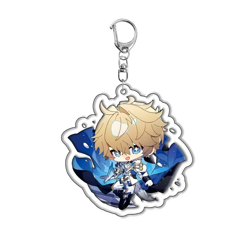 6CM Honkai Star Rail Anime Game Keychain Double-sided Cartoon Figure Lunae Blade Key Ring for Women Car Bag Phone Pendant Gifts