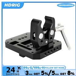 HDRIG Multipurpose Super Crab Clamp With V Mount   Female Adapter With VESA Mount  Mounting Points For Camera Accerssories